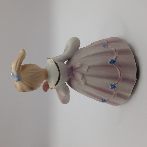 Vintage Porcelain Musical Girl in Big Pink Dress Schmid Brothers Made in Japan - Picture 3 of 6